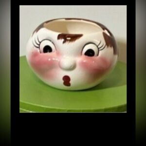 Deforest of California Pottery Jam Face Condiment Jar 1950s made in the USA